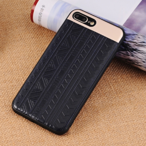 

For iPhone 8 Plus & 7 Plus Tyre Track Pattern Protective Back Cover Case(Blue)