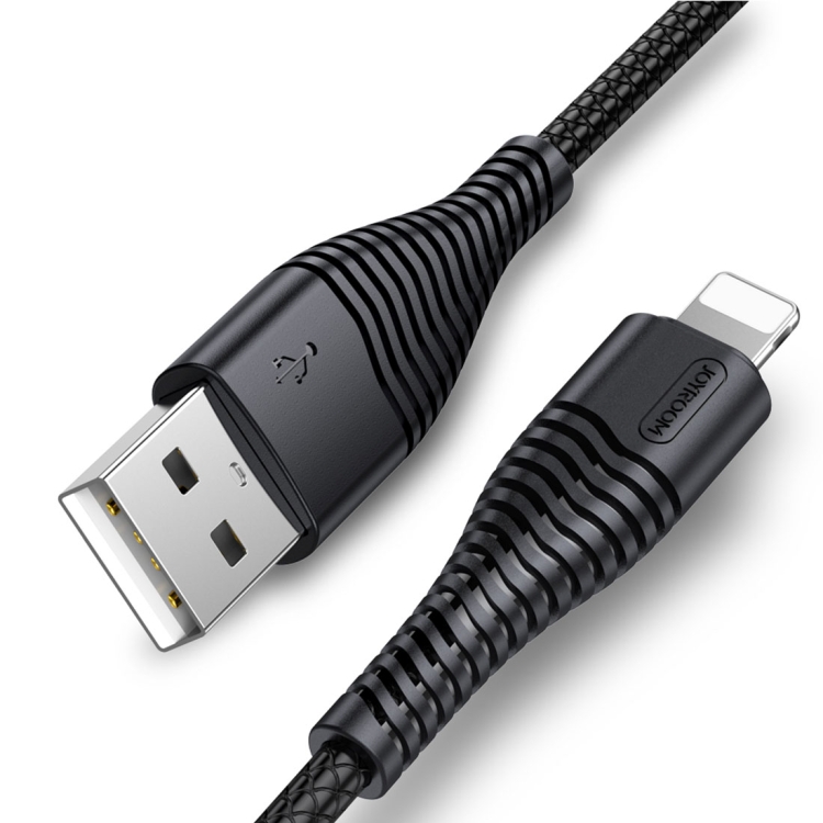 

JOYROOM S-M353 Shadow Series 2A 1m PVC Braided Cord USB to 8 Pin Data Sync Charge Cable, For iPhone XR / iPhone XS MAX / iPhone X & XS / iPhone 8 & 8 Plus / iPhone 7 & 7 Plus / iPhone 6 & 6s & 6 Plus & 6s Plus / iPad (Black)