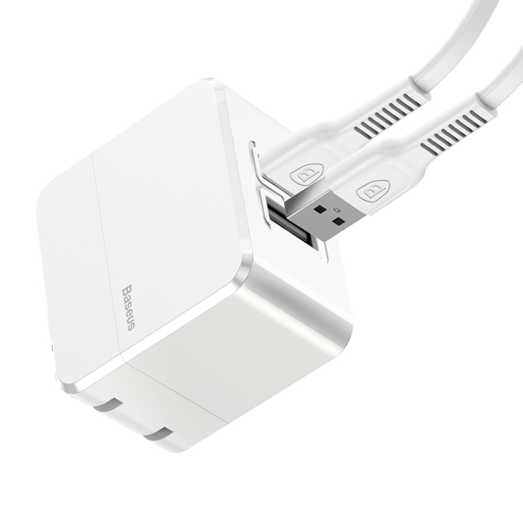 

Baseus 2.4A Max Dual USB Ports Fast Charging Travel Charger with 2 PCS 8 Pin Cable, For iPhone XR / iPhone XS MAX / iPhone X & XS / iPhone 8 & 8 Plus / iPhone 7 & 7 Plus / iPhone 6 & 6s & 6 Plus & 6s Plus / iPad