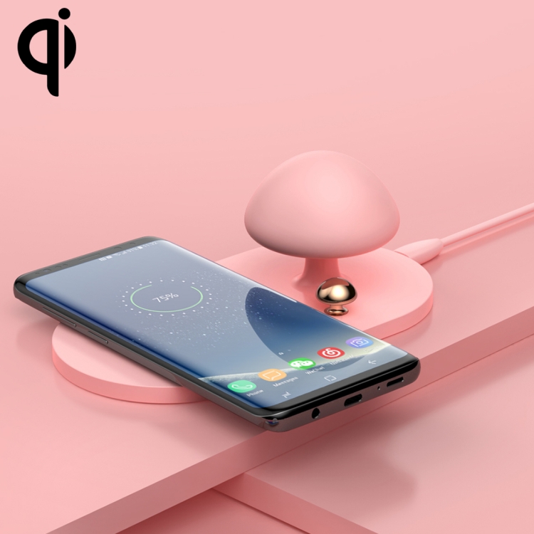 

Baseus Desktop 10W Max Wireless Charger Pad with Mushroom Night Light, For iPhone, Galaxy, Huawei, Xiaomi, LG, HTC and Other Smart Phones(Pink)
