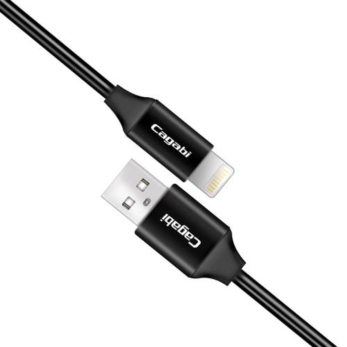 

Cagabi T3 1m TPE Cord USB to 8 Pin 480Mbps Data Sync Charge Cable, For iPhone XR / iPhone XS MAX / iPhone X & XS / iPhone 8 & 8 Plus / iPhone 7 & 7 Plus / iPhone 6 & 6s & 6 Plus & 6s Plus / iPad (Black)