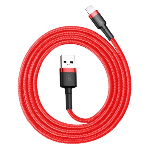 

Baseus CALKLF-B09 2.4A 1m High Density Nylon Weave USB Cable for Apple 8 Pin, For iPhone XR / iPhone XS MAX / iPhone X & XS / iPhone 8 & 8 Plus / iPhone 7 & 7 Plus / iPhone 6 & 6s & 6 Plus & 6s Plus / iPad (Red)