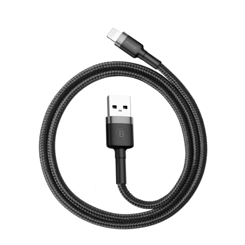 

Baseus CALKLF-A09 2.4A 0.5m High Density Nylon Weave USB Cable for Apple 8 Pin, For iPhone XR / iPhone XS MAX / iPhone X & XS / iPhone 8 & 8 Plus / iPhone 7 & 7 Plus / iPhone 6 & 6s & 6 Plus & 6s Plus / iPad (Black+Grey)
