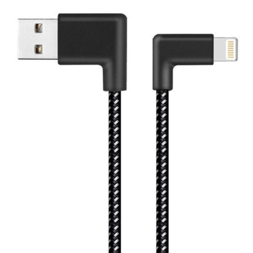 

1m 2A USB to 8 Pin Nylon Weave Style Double Elbow Data Sync Charging Cable, For iPhone XR / iPhone XS MAX / iPhone X & XS / iPhone 8 & 8 Plus / iPhone 7 & 7 Plus / iPhone 6 & 6s & 6 Plus & 6s Plus / iPad