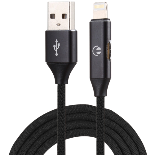 

Multifunction 1m 3A 8 Pin Male & 8 Pin Female to USB Nylon Braided Data Sync Charging Audio Cable(Black)