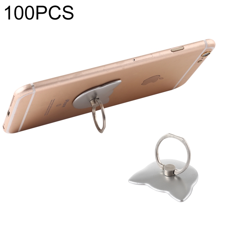 

100 PCS Universal Cat Shape 360 Degree Rotatable Ring Stand Holder for Almost All Smartphones(Silver)