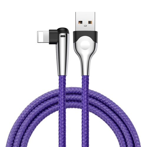 

Baseus MVP 2m 1.5A Nylon Braided Mobile Game Cord Elbow Type USB A to 8 Pin Data Sync Charge Cable with Indicator Light, For iPhone XR / iPhone XS MAX / iPhone X & XS / iPhone 8 & 8 Plus / iPhone 7 & 7 Plus / iPhone 6 & 6s & 6 Plus & 6s Plus / iPad (Blue)