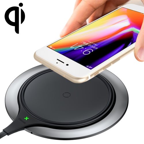 

Baseus Zinc Alloy 10W Max Fast Charging Qi Wireless Charger Pad with 1.2m Cable, For iPhone, Galaxy, Huawei, Xiaomi, LG, HTC and Other Smart Phones(Tarnish + Black)