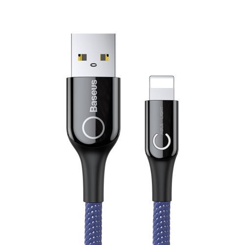 

Baseus 1m 2.4A Smart LED Auto Disconnect USB to 8 Pin Braided Cord Data Sync Charge Cable For iPhone 11 Pro Max / iPhone 11 Pro / iPhone 11 / iPhone XR / iPhone XS MAX / iPhone X & XS / iPhone 8 & 8 Plus / iPhone 7 & 7 Plus (Blue)