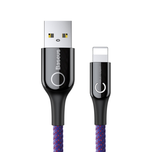 

Baseus 1m 2.4A Smart LED Auto Disconnect USB to 8 Pin Braided Cord Data Sync Charge Cable For iPhone 11 Pro Max / iPhone 11 Pro / iPhone 11 / iPhone XR / iPhone XS MAX / iPhone X & XS / iPhone 8 & 8 Plus / iPhone 7 & 7 Plus (Purple)