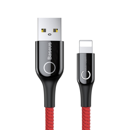 

Baseus 1m 2.4A Smart LED Auto Disconnect USB to 8 Pin Braided Cord Data Sync Charge Cable For iPhone 11 Pro Max / iPhone 11 Pro / iPhone 11 / iPhone XR / iPhone XS MAX / iPhone X & XS / iPhone 8 & 8 Plus / iPhone 7 & 7 Plus (Red)