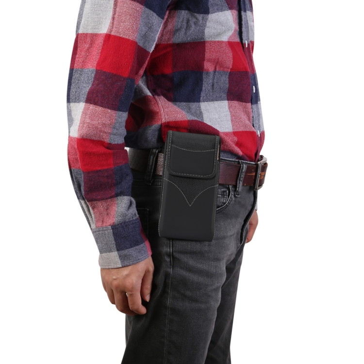 

Universal Durable Vertical Oxford Cloth Waist Bag for 5.5-6.3 inch Mobile-phone (Black)