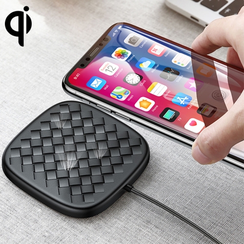 

Baseus BV Simple Plastic + TPU + Silicone 10W Max Qi Wireless Charger Pad, For iPhone, Galaxy, Huawei, Xiaomi, LG, HTC and Other Smart Phones(Black)