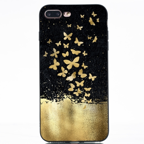 

Gold Butterfly Painted Pattern Soft TPU Case for iPhone 8 Plus & 7 Plus