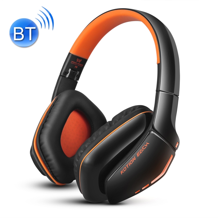 

KOTION EACH B3506 Bluetooth V4.1 Foldable Gaming Headphone Headset with Mic, For PS4, PC, Mac, Smartphones, Computers(Black+Orange)