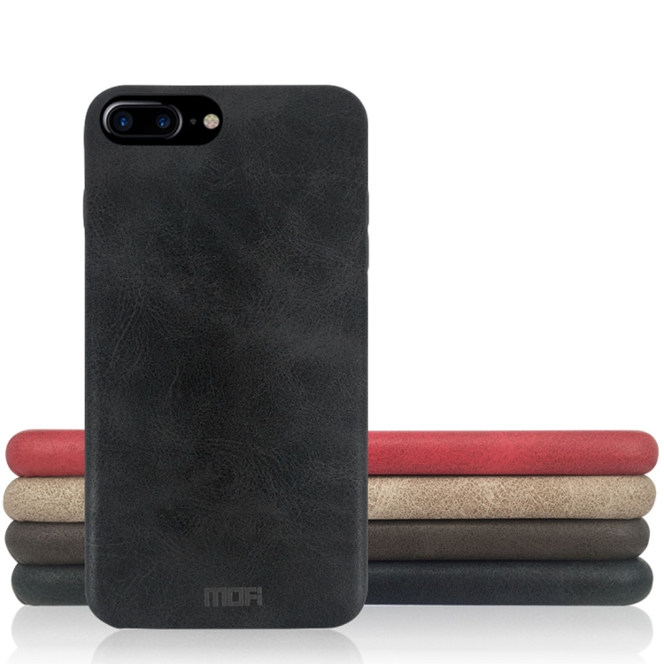 

MOFI Initial Heart Series for iPhone 8 Plus & 7 Plus Crazy Horse Texture Protective Back Cover Case (Black)