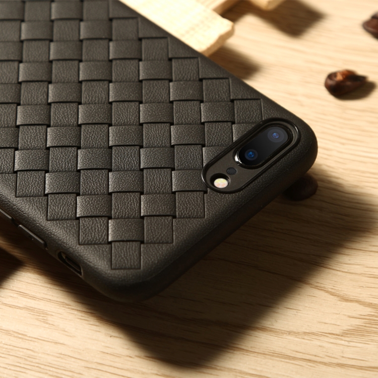 

Benks for iPhone 8 Plus & 7 Plus TPU Knitting Leather Surface Protective Back Cover Case(Black)