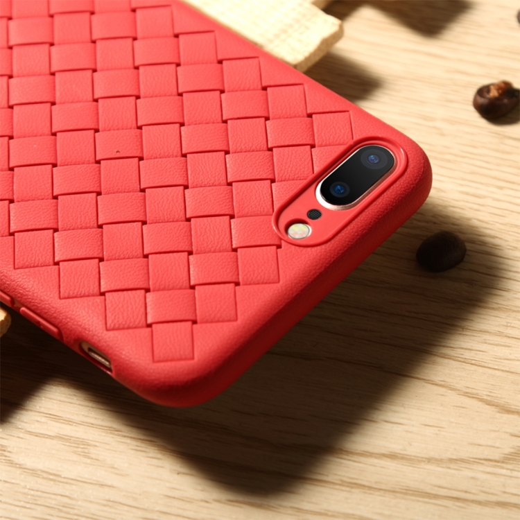 

Benks for iPhone 8 Plus & 7 Plus TPU Knitting Leather Surface Protective Back Cover Case (Red)