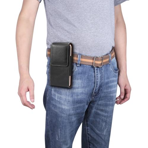 

5.5 inch Universal Vertical Lambskin Texture Waist Bag for iPhone XR & 8 Plus, Galaxy S10, Huawei P30 Lite (Black)