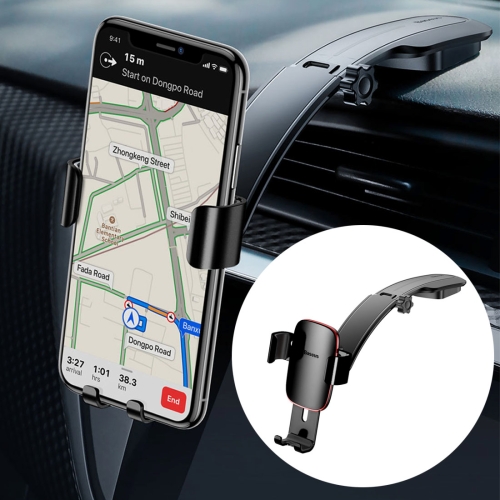 

Baseus Metal Age Connecting Rod Type 360 Degrees Rotation Gravity Center Console Car Mount Phone Holder, For iPhone, Galaxy, Huawei, Xiaomi, HTC, Sony and Other Smartphones Between 4.0-6.0 inches(Black)