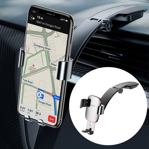 

Baseus Metal Age Connecting Rod Type 360 Degrees Rotation Gravity Center Console Car Mount Phone Holder, For iPhone, Galaxy, Huawei, Xiaomi, HTC, Sony and Other Smartphones Between 4.0-6.0 inches(Silver)