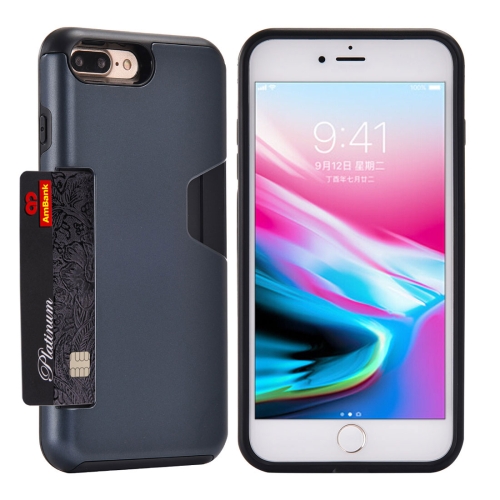 Sunsky 利刃系列适用于iphone 8 Plus 7 Plus 5 5英寸tpu Pc 防摔保护壳带卡槽 颜色 藏青色