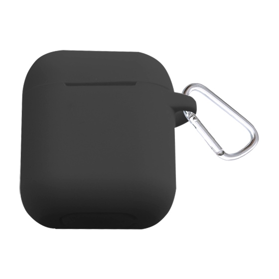 

Bluetooth Thicken Cover Anti-drop Dust-proof Buckle Bluetooth Earphone Silicone Case for Airpods / Apple(Black)