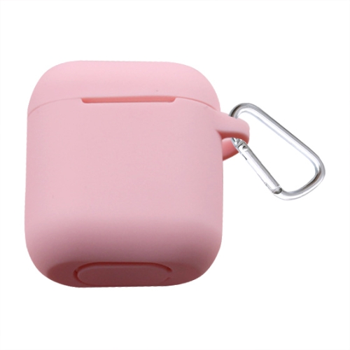 

Thicken Cover Anti-drop Dust-proof Buckle Bluetooth Earphone Silicone Case for Apple Airpods(Pink)