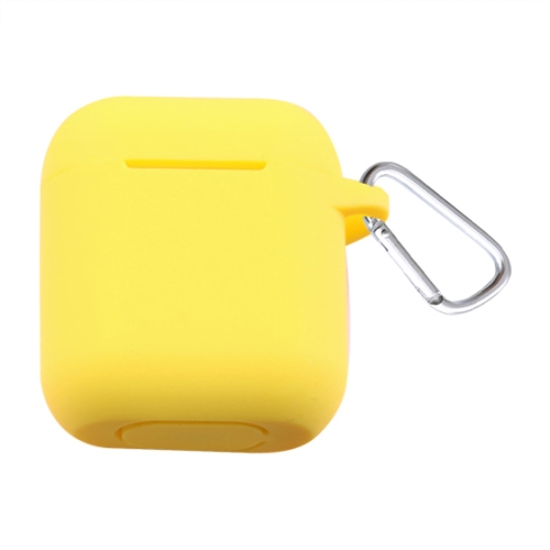 

Thicken Cover Anti-drop Dust-proof Buckle Bluetooth Earphone Silicone Case for Apple Airpods(Yellow)