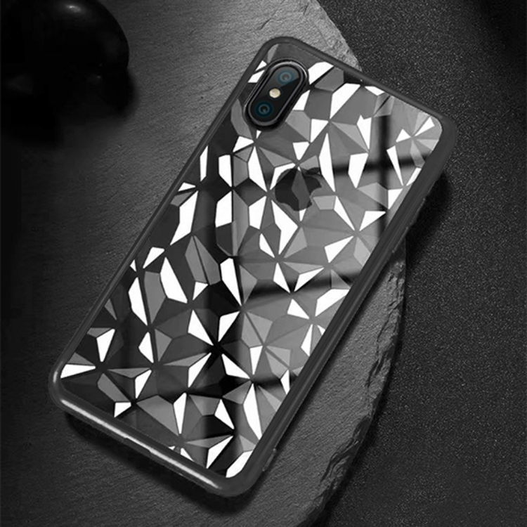 

Diamond Texture Electroplating TPU Case For iPhone X / XS (Black)