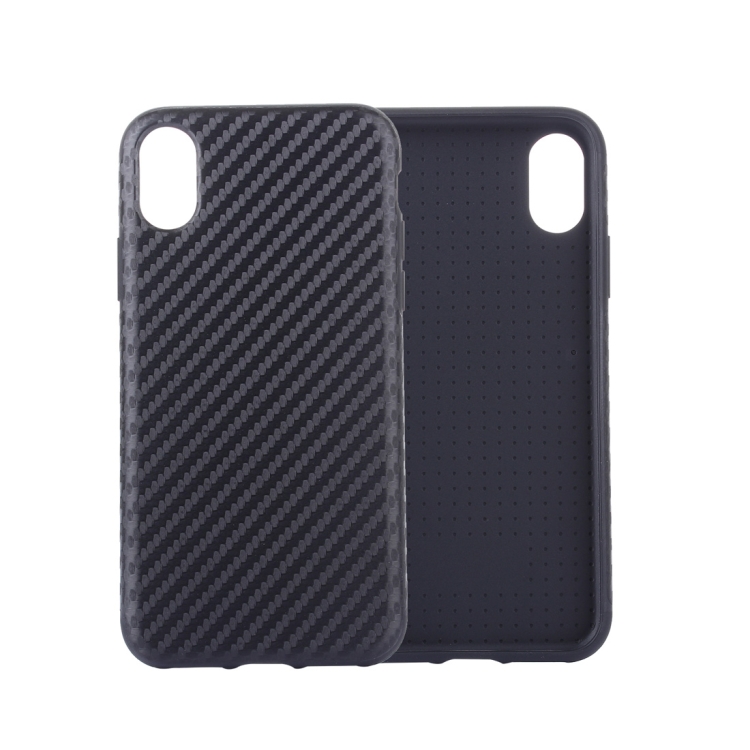 

Carbon Fiber Texture PU Case for iPhone X / XS (Black)