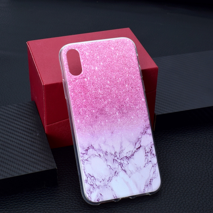 

Marble Pattern Colorful Painted Transparent TPU Case for iPhone XR