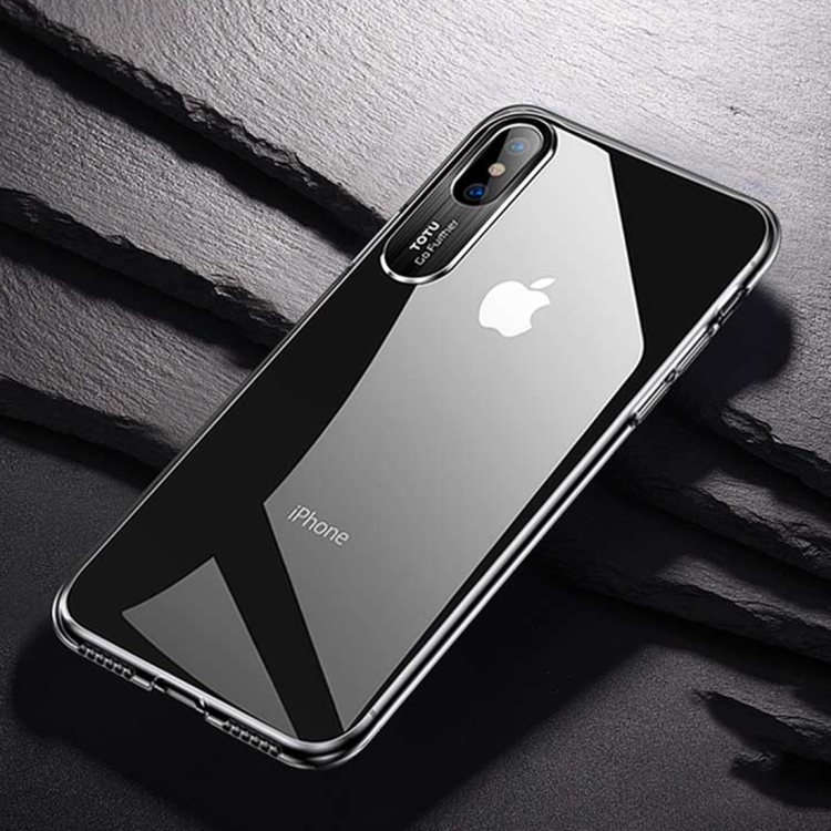 

TOTUDESIGN Clear Crystal Series Transparent PC Case for iPhone X / XS (Black)