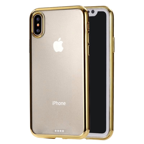 

Ultra-thin Electroplating Soft TPU Protective Back Cover Case for iPhone X / XS (Gold)