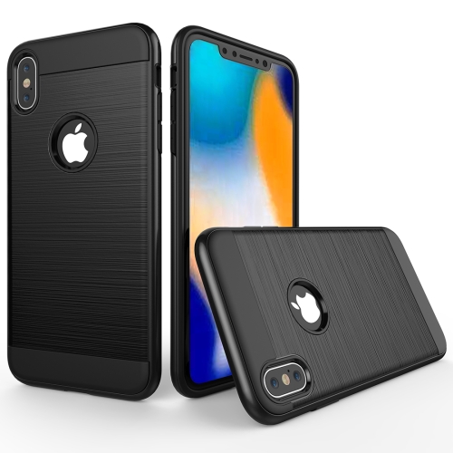 

Brushed Texture Shockproof Rugged Armor Protective Case for iPhone X / XS (Black)