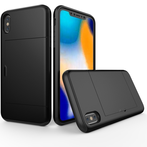 

Shockproof Rugged Armor Protective Case for iPhone X / XS , with Card Slot(Black)