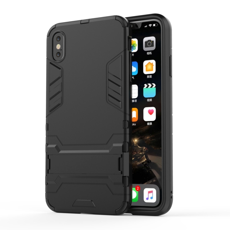 

PC + TPU Shockproof Protective Case with Holder For iPhone XS Max (Black)