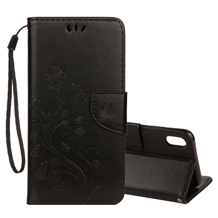 

Embossed Butterfly Pattern Horizontal Flip Leather Case with Card Slot & Holder & Wallet & Lanyard For iPhone XS Max (Black)