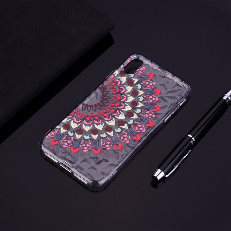 

Mandala Flower Pattern Diamond Texture TPU Protector Back Cover Case for iPhone XS Max