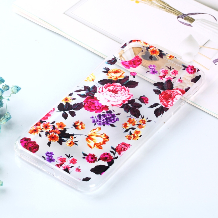 

Transparent Varnish Painting Soft TPU Case For iPhone XS Max(Flowers)