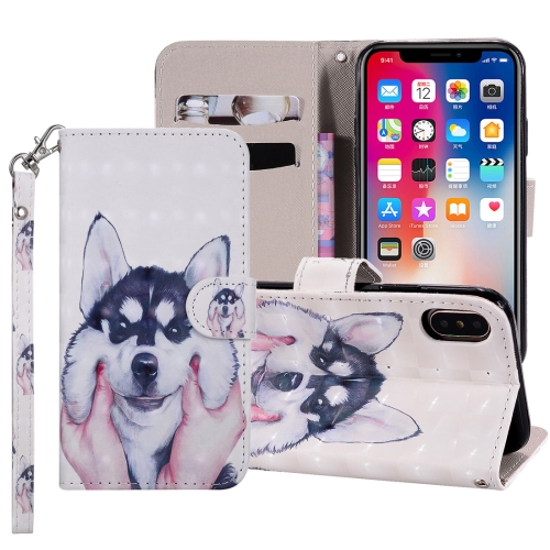 

Husky Pattern Colored Drawing Horizontal Flip Leather Case for iPhone XS Max, with Holder & Card Slots & Wallet & Lanyard
