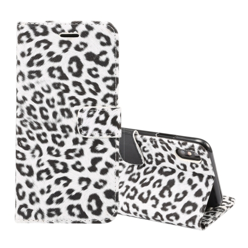 

Leopard Pattern Horizontal Flip Leather Case for iPhone XS Max , With Holder & Card Slots(White)