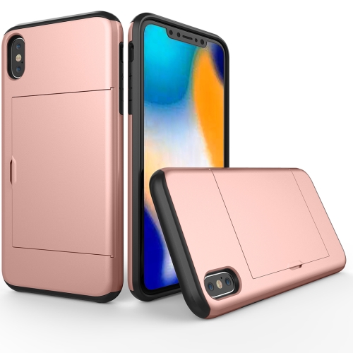 

Shockproof Rugged Armor Protective Case for iPhone XS Max , with Card Slot(Rose Gold)