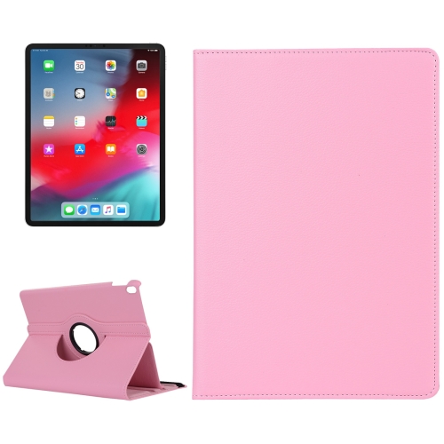 

Litchi Texture Horizontal Flip 360 Degrees Rotation Leather Case for iPad Pro 11 inch (2018)，with Holder (Pink)