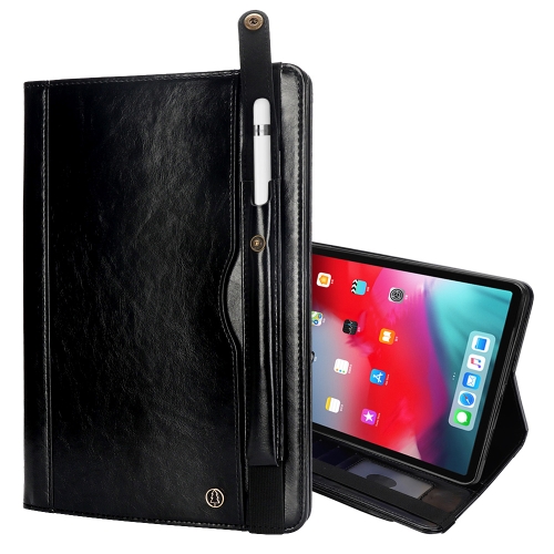 

Crazy Horse Texture Horizontal Flip Leather Case for iPad Pro 12.9 (2018), with Card Slots & Pen Slot & Holder & Wallet(Black)