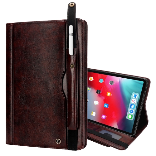 

Crazy Horse Texture Horizontal Flip Leather Case for iPad Pro 12.9 (2018), with Card Slots & Pen Slot & Holder & Wallet(Dark Brown)