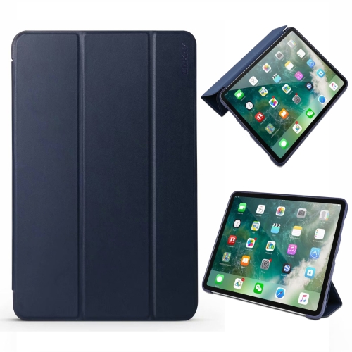 

ENKAY Lambskin Texture + TPU Bottom Case Horizontal Flip Leather Case for iPad Pro 11 inch (2018)，with Three-folding Holder & Sleep / Wake-up Function (Blue)
