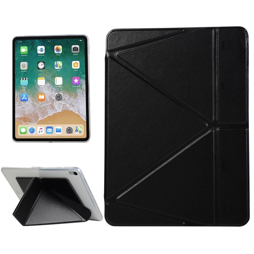 

PU Leather Case for iPad Pro 11 inch (2018), with Multi-folding Holder & Sleep / Wake-up Function(Black)