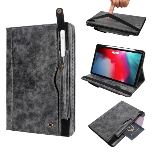 

Crazy Horse Texture Horizontal Flip Leather Case for iPad Pro 11 inch (2018), with Card Slots & Pen Slot & Holder & Wallet(Grey)