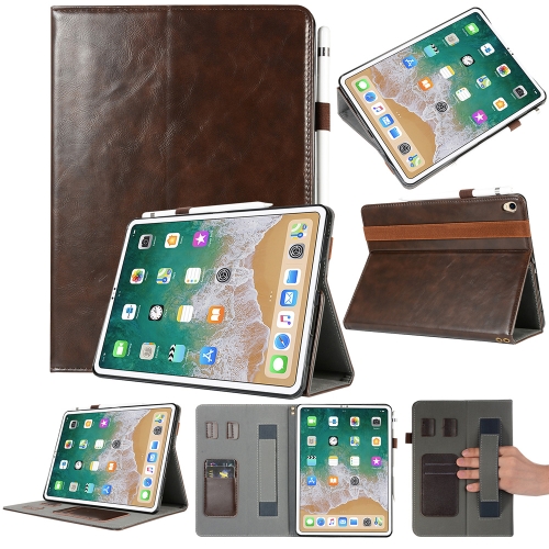 

Genuine Leather Protective Case for iPad Pro 12.9 inch (2018), with Holder & Card Slots (Brown)
